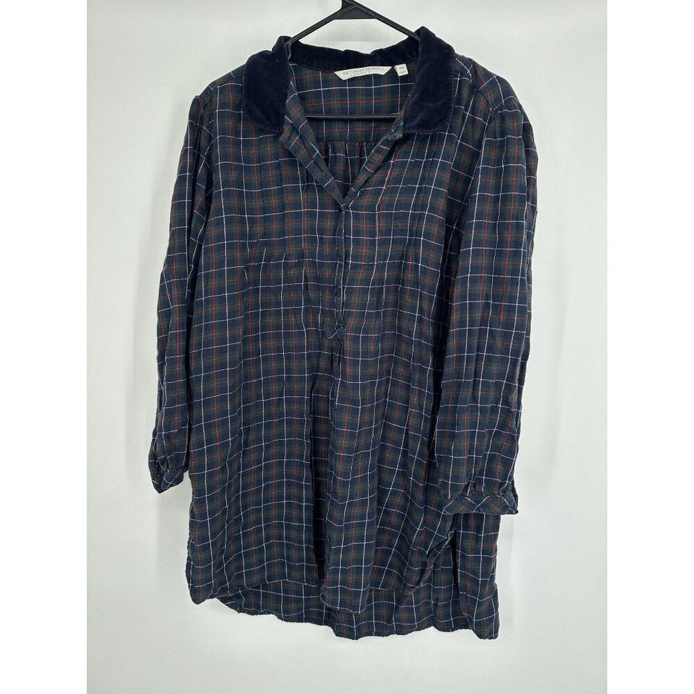 Victoria's Secret‎ Country Vintage Flannel Plaid Nightgown Size Medium